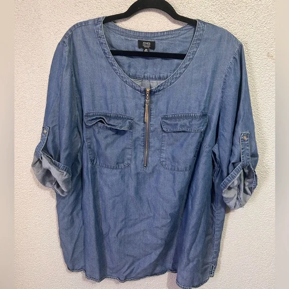Jones New York denim top size 2x - Picture 2 of 7